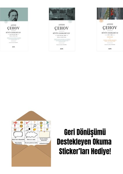 Anton Çehov Bütün Eserleri 14 (Ciltli) + Anton Çehov Bütün Eserleri 14 + Anton Çehov Bütün Eserleri 11 + Okuma Sticker'ları