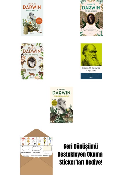 Charles Darwin 5 Kitap Set + Okuma Sticker'ları