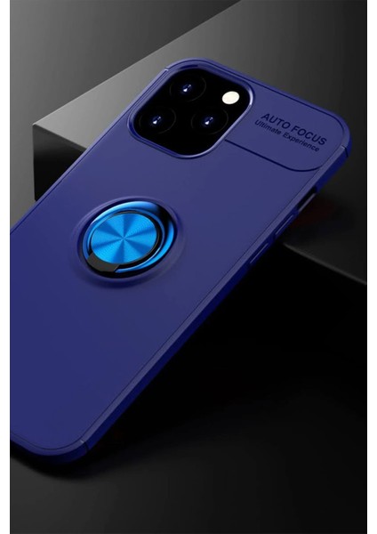 Newface iPhone 12 Pro Max Kılıf Range Yüzüklü Silikon - Mavi