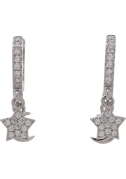 Ayyıldız Model Zirkon Taşlı 925 Ayar Gümüş Kadın Küpe fiyatları