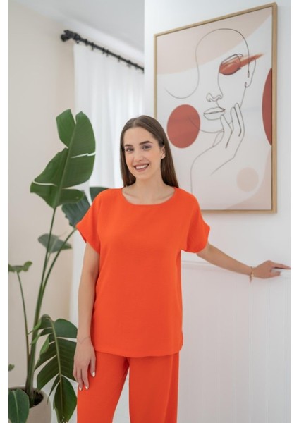 Oranj T-Shirt ve Pantolon Takım