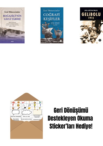 Boğaziçi’nin Gizli Tarihi + Coğrafi Keşifler + Gelibolu 1915 + Okuma Sticker'ları