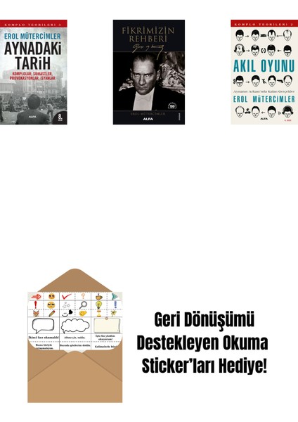 Aynadaki Tarih + Fikrimizin Rehberi - Gazi Mustafa Kemal + Akıl Oyunu + Okuma Sticker'ları