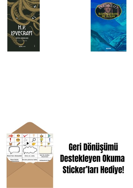 H.p. Lovecraft - Bütün Romanları (Ciltli) + Bilinmeyen Kadath'a Düş Yolculuğu + Okuma Sticker'ları