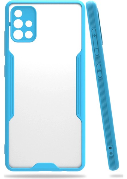 Newface Samsung Galaxy A71 Kılıf Platin Silikon - Mavi