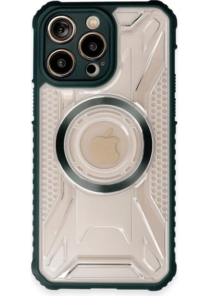 Newface iPhone 13 Pro Max Kılıf Prag Magneticsafe Kapak - Koyu Yeşil