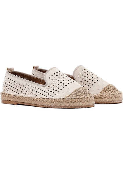 Kadın Bej Fileli Süet Espadril 25SFE402710