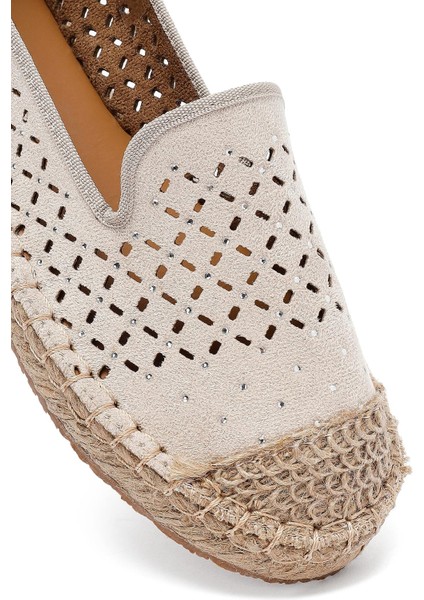 Kadın Bej Fileli Süet Espadril 25SFE402710