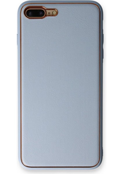 Newface iPhone 7 Plus Kılıf Coco Deri Silikon Kapak - Açık Mavi