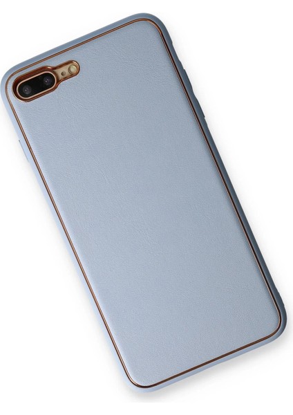 Newface iPhone 7 Plus Kılıf Coco Deri Silikon Kapak - Açık Mavi