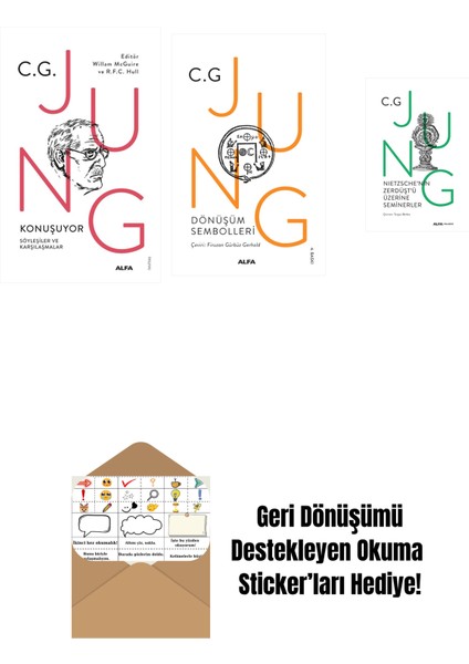 Jung Konuşuyor + Dönüşüm Sembolleri + Nietzsche'nin Zerdüşt'ü Üzerine Seminerler (Ciltli) + Okuma Sticker'ları