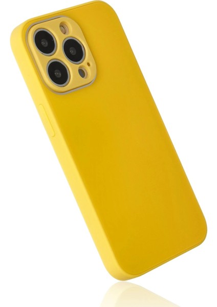 Newface iPhone 13 Pro Kılıf Glass Kapak - Sarı