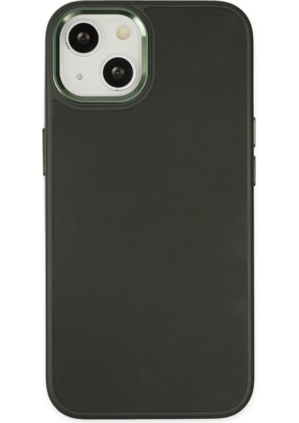 Newface iPhone 14 Plus Kılıf Asya Deri Silikon - Koyu Yeşil