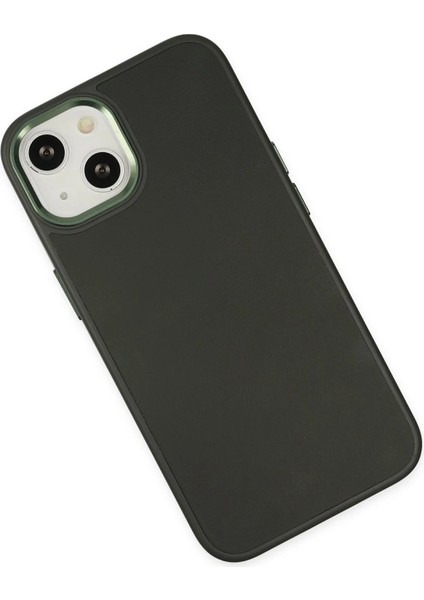 Newface iPhone 14 Plus Kılıf Asya Deri Silikon - Koyu Yeşil