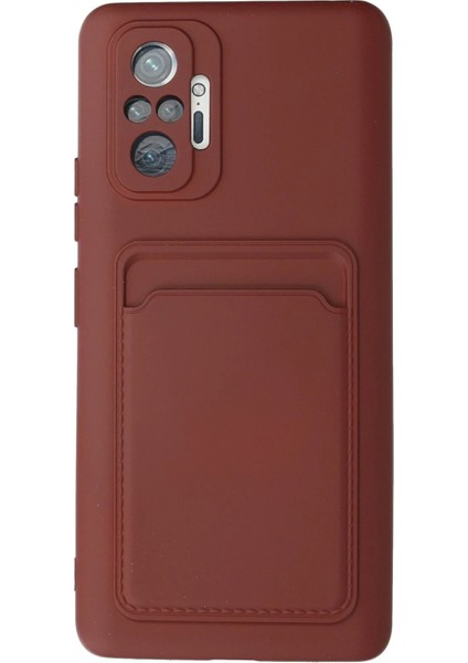 Newface Xiaomi Redmi Note 10 Pro Kılıf Kelvin Kartvizitli Silikon - Bordo