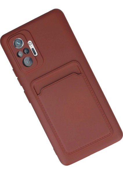 Newface Xiaomi Redmi Note 10 Pro Kılıf Kelvin Kartvizitli Silikon - Bordo modelleri