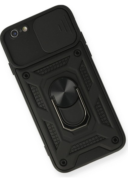 Newface iPhone 6 Kılıf Pars Lens Yüzüklü Silikon - Siyah modelleri