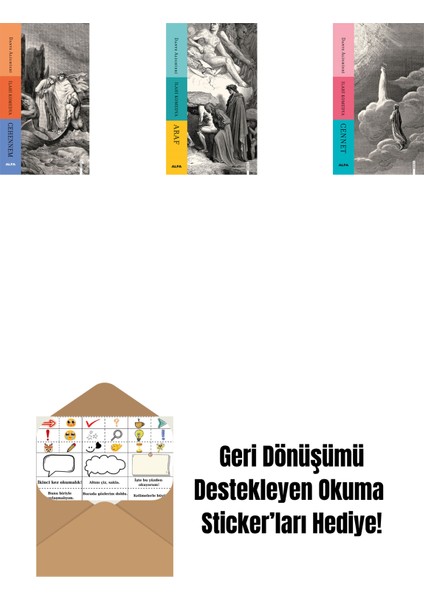 Ilahi Komedya - Cehennem + Ilahi Komedya - Araf + Ilahi Komedya - Cennet + Okuma Sticker'ları