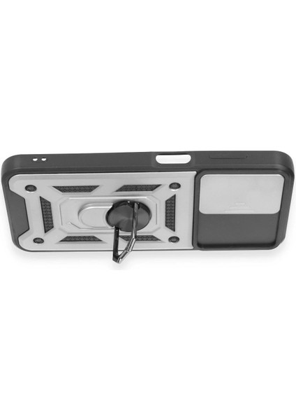 Newface Samsung Galaxy A14 4g Kılıf Pars Lens Yüzüklü Silikon - Gümüş modelleri