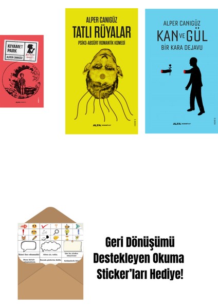 Kıyamet Park + Tatlı Rüyalar + Kan ve Gül + Okuma Sticker'ları