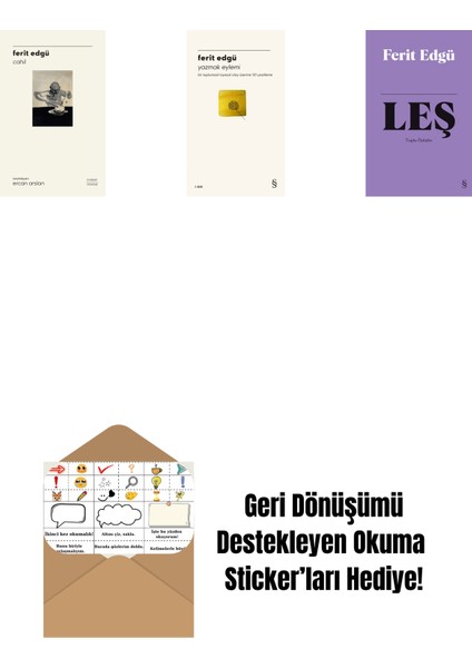 Cahil (Ciltli) + Yazmak Eylemi + Leş (Bez Ciltli) + Okuma Sticker'ları