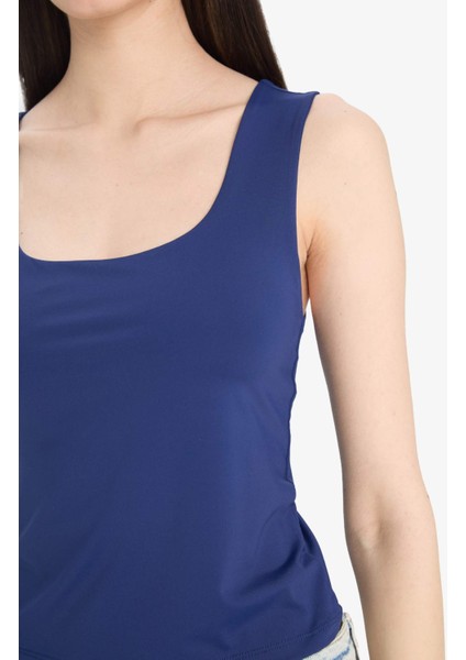 Slim Fit Dar Kesim Basic Düz Kare Yaka Atlet C2622AX25SP indirimleri