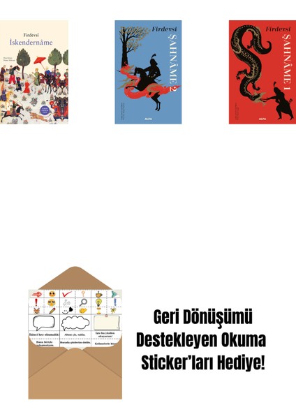 Iskendernâme (Ciltli) + Şahnâme 2 + Şahnâme 1 (Ciltli) + Okuma Sticker'ları