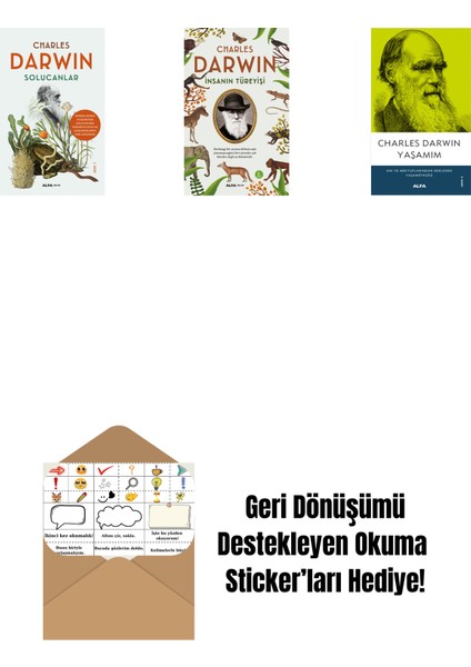 Solucanlar + Insanın Türeyişi + Yaşamım + Okuma Sticker'ları