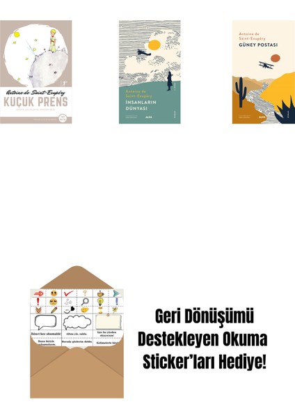 Küçük Prens + Insanların Dünyası + Güney Postası + Okuma Sticker'ları