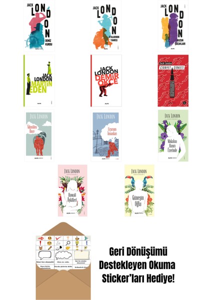 Jack London 11 Kitap Set + Okuma Sticker'ları