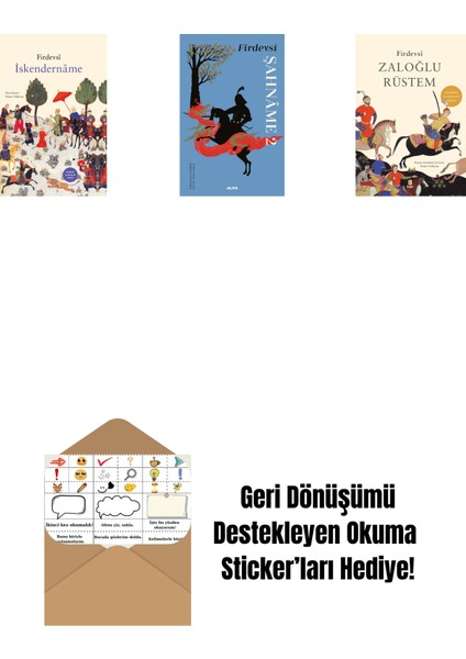 Iskendernâme (Ciltli) + Şahnâme 2 + Zaloğlu Rüstem + Okuma Sticker'ları