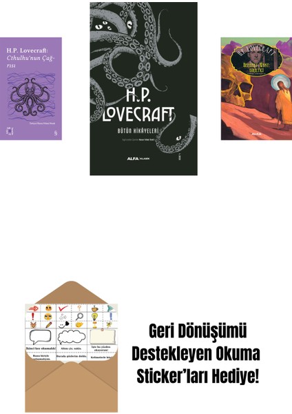 Everest Açıkhava 6 - Cthulhu’nun Çağrısı + H.p. Lovecraft - Bütün Hikayeleri (Ciltli) + Herbert West: Diriltici + Okuma Sticker'ları