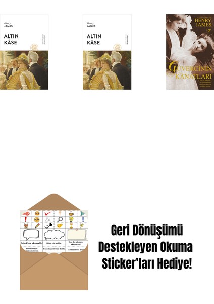 Altın Kâse (Ciltli) + Altın Kâse + Güvercinin Kanatları + Okuma Sticker'ları