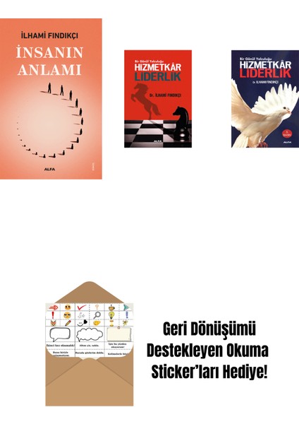 Insanın Anlamı + Hizmetkar Liderlik (Cep Boy) + Hizmetkâr Liderlik + Okuma Sticker'ları