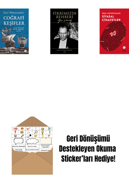 Coğrafi Keşifler + Fikrimizin Rehberi (Ciltli) + Siyasal Cinayetler + Okuma Sticker'ları