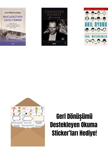 Boğaziçi’nin Gizli Tarihi + Fikrimizin Rehberi - Gazi Mustafa Kemal + Akıl Oyunu + Okuma Sticker'ları