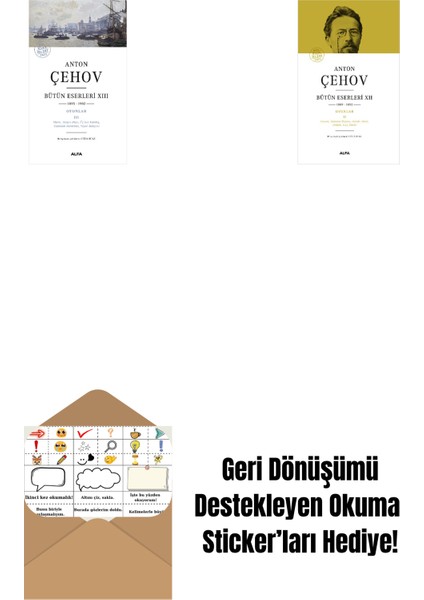 Anton Çehov Bütün Eserleri 13 + Anton Çehov Bütün Eserleri 12 (Ciltli) + Okuma Sticker'ları