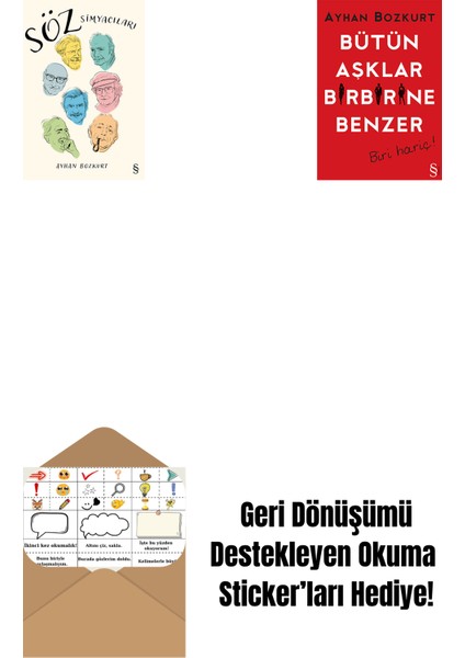 Söz Simyacıları + Bütün Aşklar Birbirine Benzer + Okuma Sticker'ları