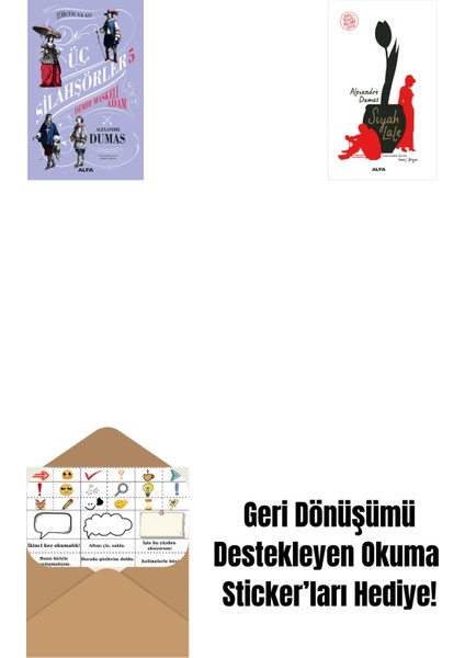 Üç Silahşörler 5 - Demir Maskeli Adam (Ciltli) + Siyah Lale + Okuma Sticker'ları