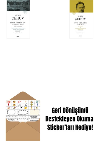 Anton Çehov Bütün Eserleri 14 + Anton Çehov Bütün Eserleri 12 (Ciltli) + Okuma Sticker'ları