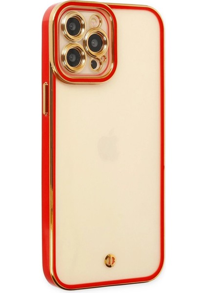 Newface iPhone 12 Pro Max Kılıf Liva Lens Silikon - Kırmızı