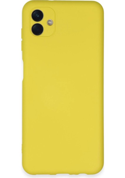 Newface Samsung Galaxy A04E Kılıf Nano Içi Kadife Silikon - Sarı