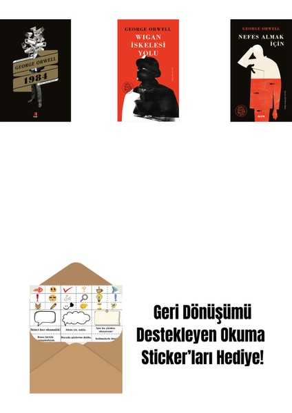 1984 + Wigan Iskelesi Yolu + Nefes Almak Için (Ciltli) + Okuma Sticker'ları
