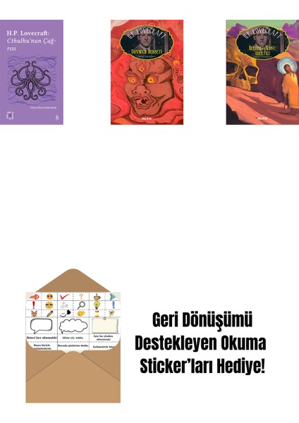 Everest Açıkhava 6 - Cthulhu’nun Çağrısı + Dunwich Dehşeti + Herbert West: Diriltici + Okuma Sticker'ları