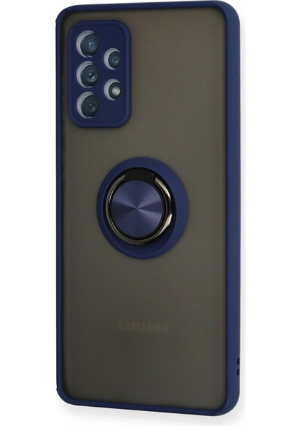 Newface Samsung Galaxy A72 Kılıf Montreal Yüzüklü Silikon Kapak - Lacivert fiyatları