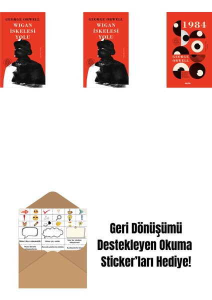 Wigan Iskelesi Yolu (Ciltli) + Wigan Iskelesi Yolu + 1984 (Ciltli) + Okuma Sticker'ları