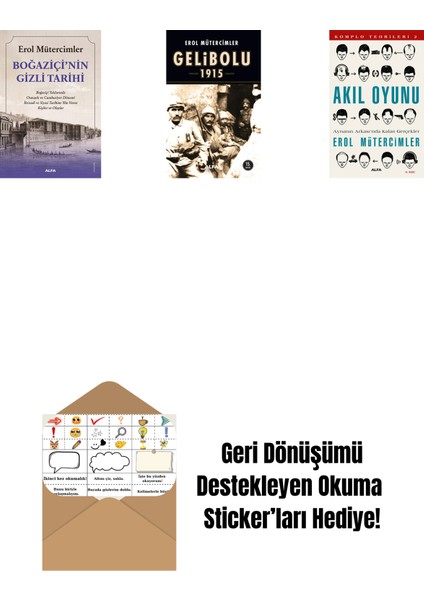 Boğaziçi’nin Gizli Tarihi + Gelibolu 1915 + Akıl Oyunu + Okuma Sticker'ları