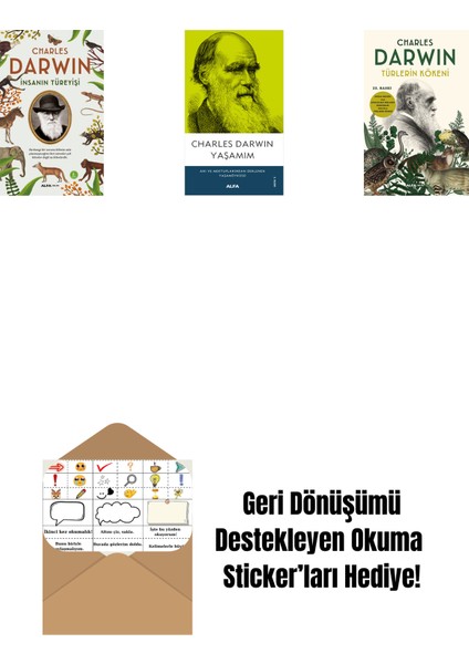 Insanın Türeyişi + Yaşamım + Türlerin Kökeni + Okuma Sticker'ları