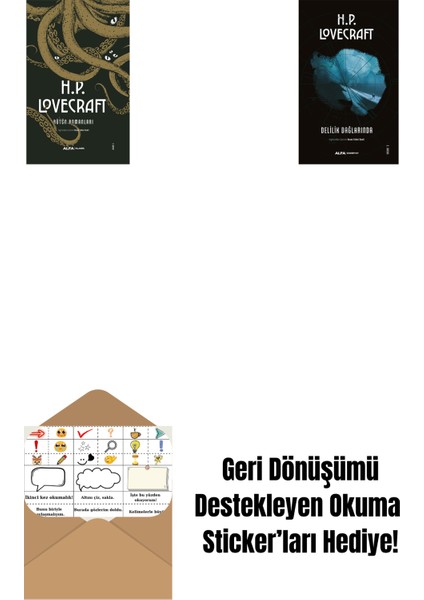 H.p. Lovecraft - Bütün Romanları (Ciltli) + Delilik Dağlarında + Okuma Sticker'ları
