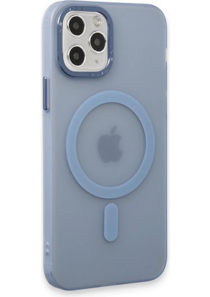 Newface iPhone 11 Pro Max Kılıf Lodos Magneticsafe Mat Kapak - Sierra Blue